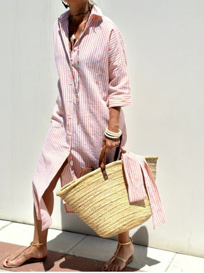 Classic Gestreepte Shirt-Jurk