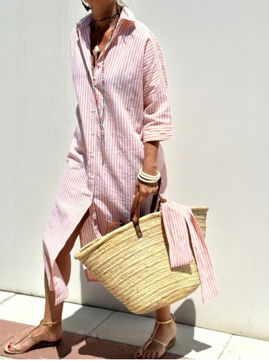 Classic Gestreepte Shirt-Jurk