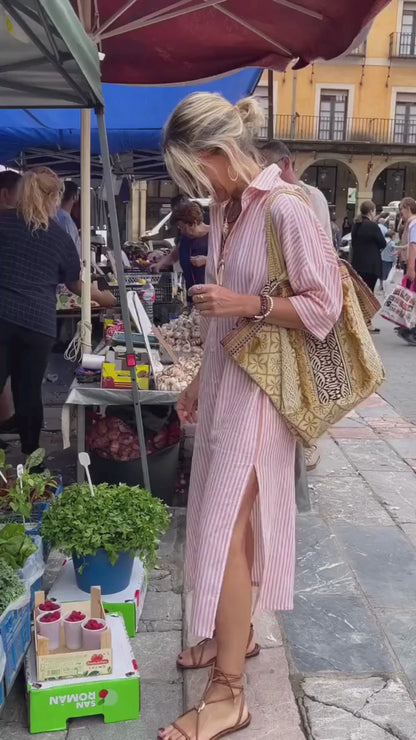 Classic Gestreepte Shirt-Jurk